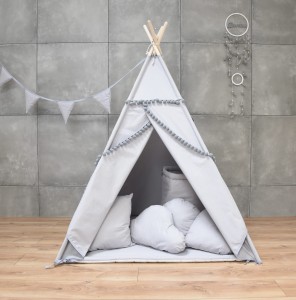 Namiot Tipi SZARY Pomponiki