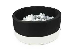 SUCHY BASEN KOŁO 90X40 + PIŁKI (CZARNY +ECO )
