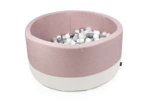 SUCHY BASEN KOŁO 90X40 + PIŁKI (PUDROWY RÓŻ +ECO )