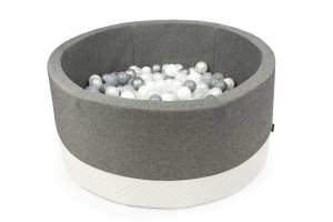 SUCHY BASEN Z PIŁKAMI KOŁO 90X40 (SZARY+ECO) 